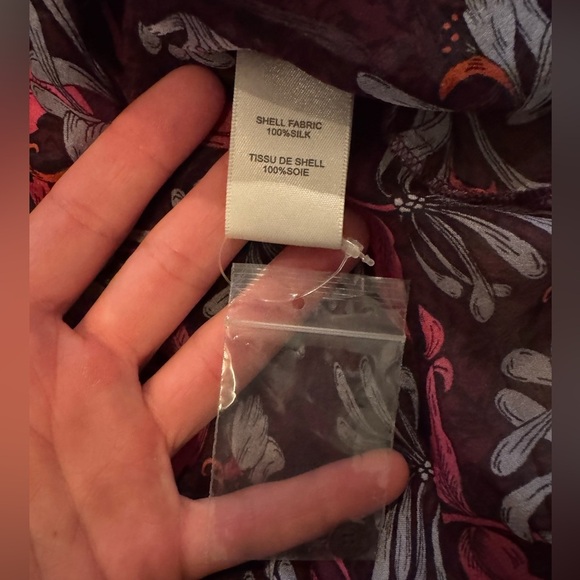 Rebecca Taylor 100% Silk Sheer Magenta Floral Print Blouse Sz 4 Feminine - Picture 6 of 8